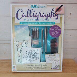 Artmaker Calligraphy Masterclass Kit 3 Nibs Pen Ink Cartridges Pad Instructions